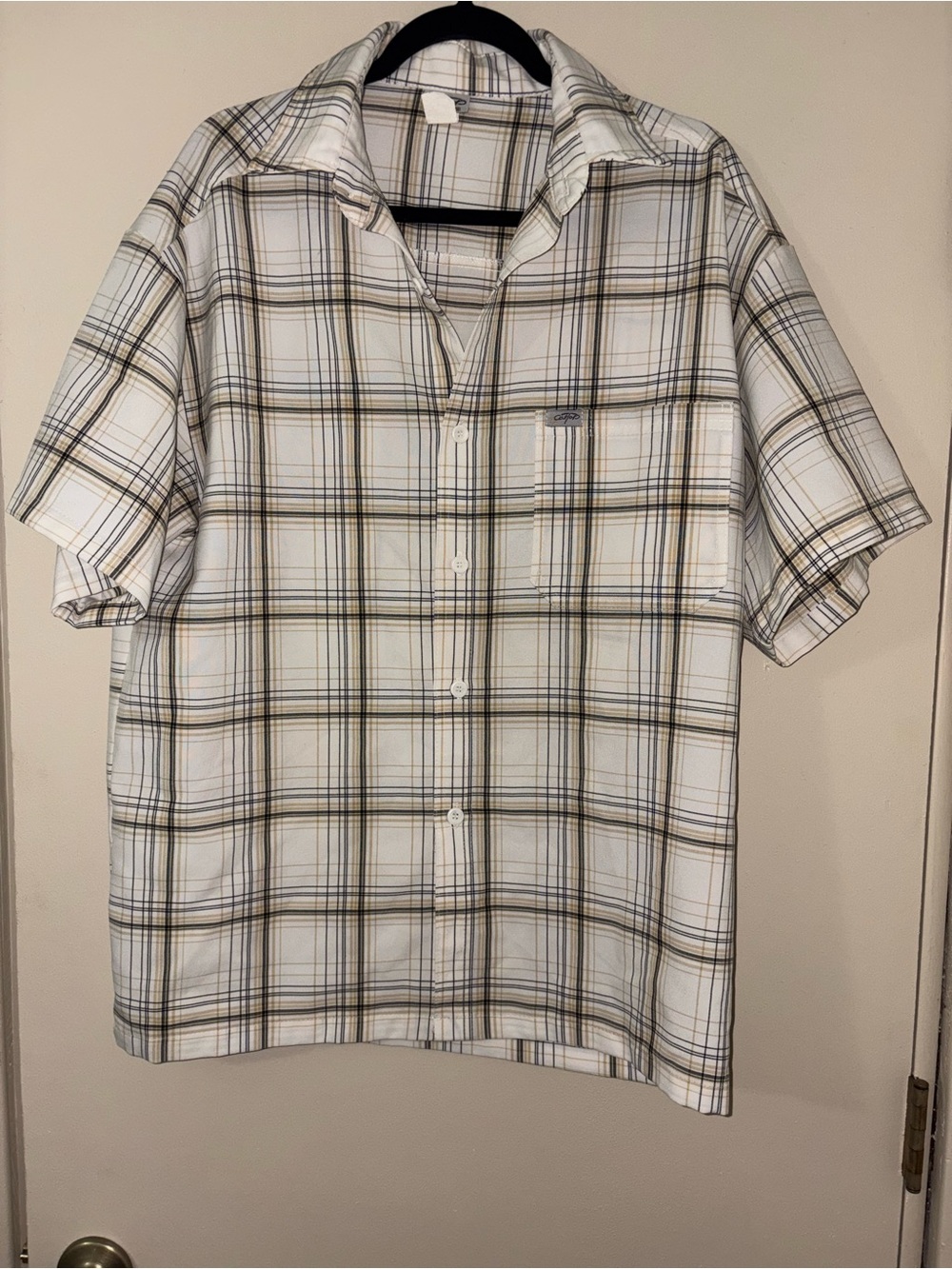 Vintage  Caltop Men's Short-Sleeve Plaid Button-Up Shirt -